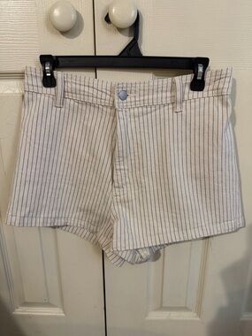 Universal Thread White and Blue Striped Jean Shorts